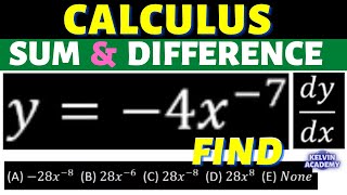y = 4x^(-7) | Find dy/dx | For Beginners | Calculus Differentiation | Derivatives (Short Video)