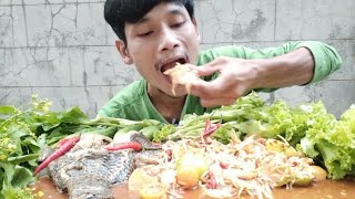 ส้มตำปลานิลต้มน้ำปลาร้านัวๆแกล้มผักแซ่บๆคักขนาดเลยครับผมMUKBANG EATING SHOW/โก้อีสานพาแดก