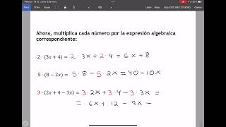 Propiedad Distributiva. Multiplicar Número por Expresión Algebraica.