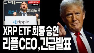 리플 CEO 긴급발표, XRP ETF 최종 승인