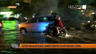 Sistem Drainase Buruk, Banjir Genangi Jalan Tanjung Duren