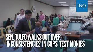 Sen. Tulfo walks out over ‘inconsistencies’ in cops’ testimonies