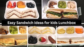 5 Easy Sandwich ideas for kids Lunchbox - Mon to Friday Tiffin Recipes for School kids