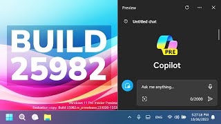New Windows 11 Build 25982 – Copilot Enabled, Network and Settings Improvements and Fixes (Canary)