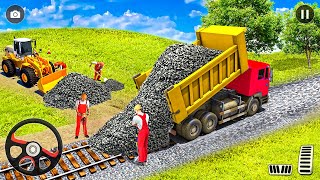 JCB Railroad Builder Simulator 3D - City Train Station Building - Android Gameplay