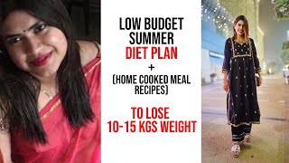 Summer Indian diet plan for weight loss in LOW BUDGET to lose 10-15 kgs + Tasty quick recipes