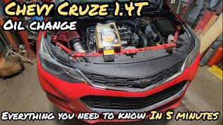 Chevy Cruze 1.4T 2016 to 2019 - Oil Change in 5 minutes
