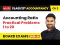 Accounting Ratio - Practical Problems 1 to 20 | Class 12 Accountancy Chapter 3 (LIVE)