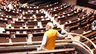 PM Modi makes a surprise visit to the newly-constructed parliament building, inspects various works