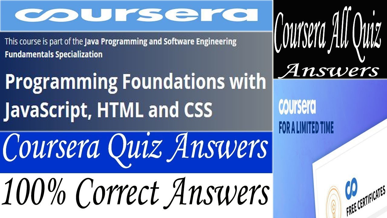 Programming Foundations With JavaScript, HTML And CSS Coursera Quiz ...