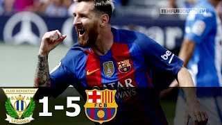 Leganes vs FC Barcelona 1 5 All Goals and Highlights with English 2016 17 HD 720p