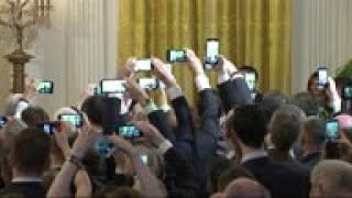 Trump receives Shamrock Bowl from Irish PM