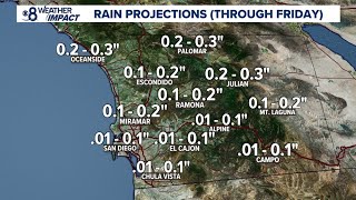 Chance for showers Thursday morning and Friday in San Diego County