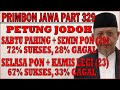 SABTU PAHING + SENIN PON 72% Sukses 28% Gagal | SELASA PON + KAMIS LEGI 67% Sukses 33% Gagal