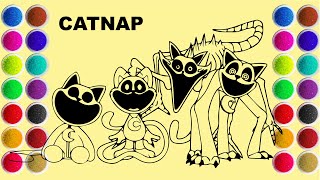 Draw and Coloring Poppy Playtime Chapter 3 - All CatNap Styles - Sand Painting
