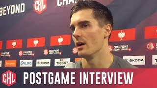 Henrik Hetta of Malmö Redhawks after a 4-1 win over SC Bern