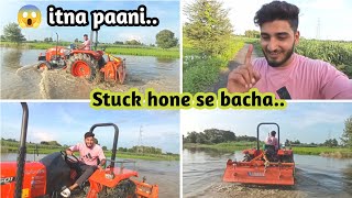 Tractor stuck होने से बचा 😱/ पहली बार इतने गहरे पानी में ट्रैक्टर सीज होने से बचा 🔥 #wantvishal