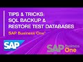SQL Backup & Restore Test Databases - SAP Business One: Tips & Tricks