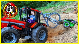 Tractors For KIDS 🚜 GRAVE DIGGER OFF ROAD RECOVERY AT MONSTER JAM GARAGE
