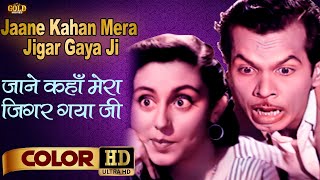 Jaane Kahan Mera Jigar Gaya Ji - COLOR SONG HD - Mr. & Mrs. '55 - Geeta, Rafi - Madhubala, Guru Dutt
