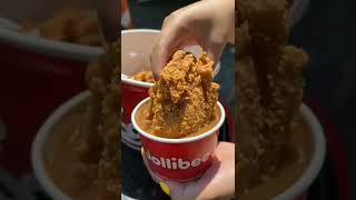 Jollibee Fried Chicken With Perfect Dip 😍#streetfood #shorts
