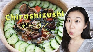 VEGAN CHIRASHI SUSHI (HUGE JAPANESE SUSHI RICE BOWL!! ) | OLYMPICS WEEK ビーガンちらし寿司