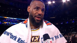 LeBron James Wearing a Knicks TOWEL in his Postgame Interview 👀
