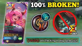 CICI BEST BUILD TO DOMINATE TERIZLA IN EXP LANE!‼️ (100% broken!😱) | GLOBAL CICI BEST BUILD -MLBB🔥