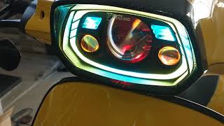 Custom headlamp vespa sprint projector biled