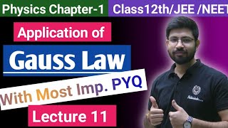 Class12th Physics chapter1 | Application of Gauss law | E due to line charge/ Sphere Lecture11