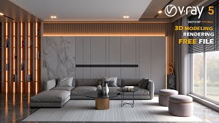 Living room | Interior Design | Vray 5 Sketchup interior  #33