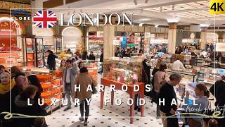 LONDON Christmas🎄HARRODS Luxury Food Hall Full Walking Tour 4K Knightsbridge  Gourmet Chocolates