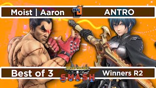 Moist | Aaron (Kazuya) vs ANTRO (Byleth) Winners R2 - Boardwalk Smash #36 - SSBU