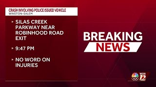 Crash involving police issued vehicle reported in Winston-Salem