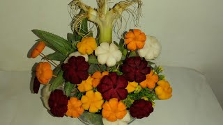 Vegetable flower decoration, උත්සව මේසය සරසන්නට එළවලු වලින් මල්