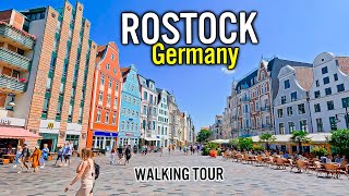 Silent walking tour in ROSTOCK, Germany in 4K HDR (Summer time HBF to City Centre)