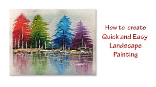 Quick and easy painting | how to paint beautiful landscape | treescape | acrylic painting