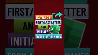 Extract the Initials from a list of names in excel by Pavan Lalwani | shorts #shorts #exceltips