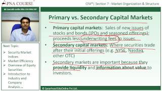 Chartered Financial Analyst | Difference between Primary vs Secondary Capital Markets