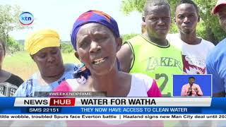 The Watha community in Kilifi receives water for for the first time since independence