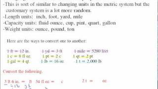 Changing Units in the Customary System