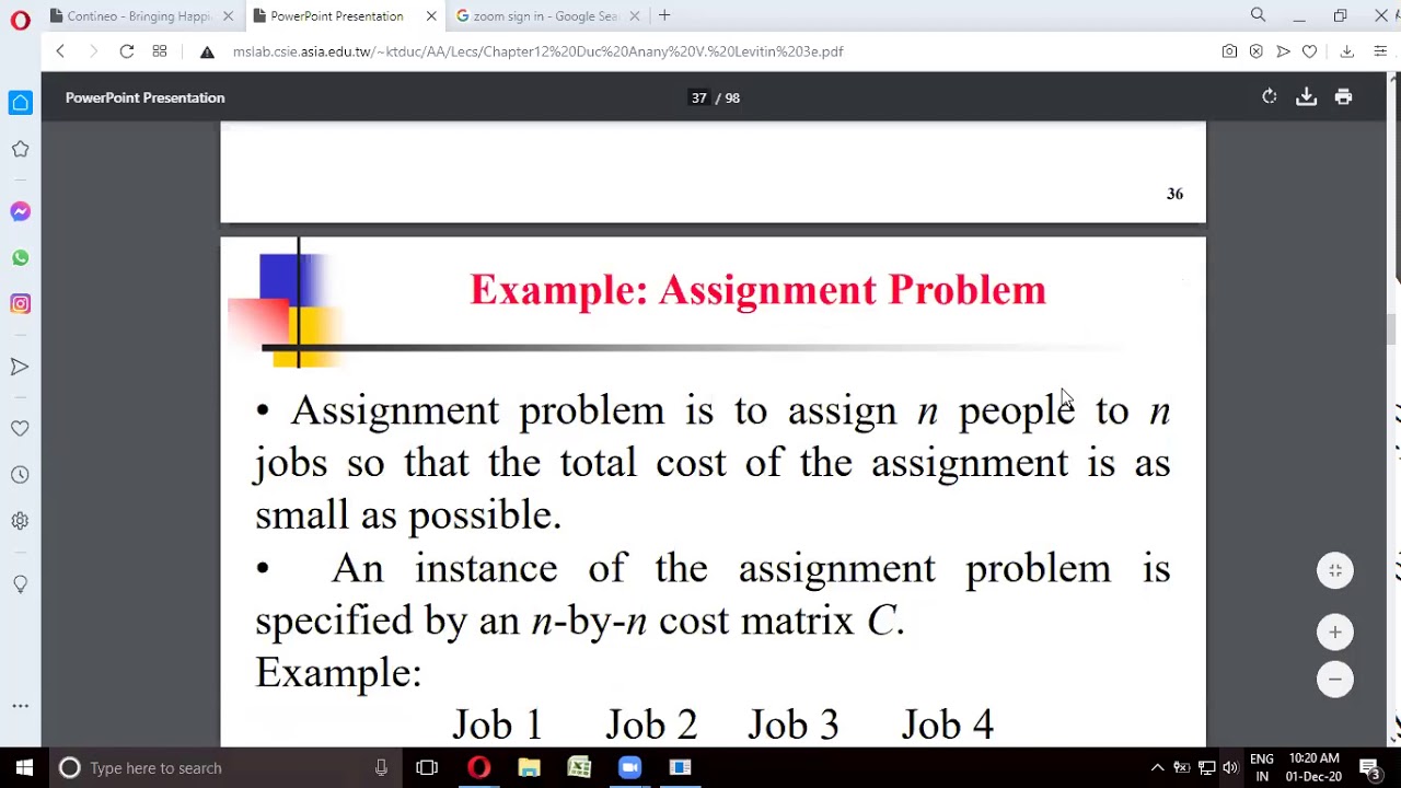 How To Solve Job Assignment Problem Using Branch And Bound Method - YouTube