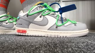 Legit Check:Off White x Nike Dunk Low Lot 26 Of 50 HD On Feet