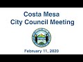 Costa Mesa City Council Study Session Feb. 11, 2020