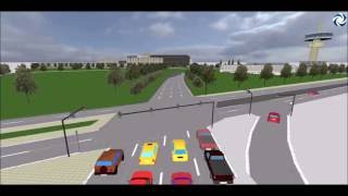Microsimulation model (Αimsun) of Thessaloniki's major intersection. Underground bypass scenario.