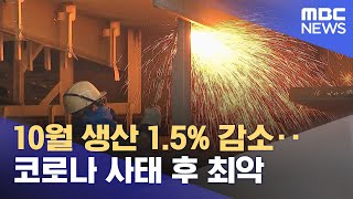 10월 생산 1.5% 감소‥코로나 사태 후 최악 (2022.11.30/12MBC뉴스)