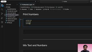 Printing Numbers in Python Programming Language | codewithvaibhav