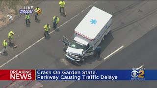Multi-Vehicle Crash Involving Ambulance Backs Up Garden State Parkway