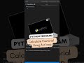 Python Program To Calculate Factorial Using For Loop #shorts