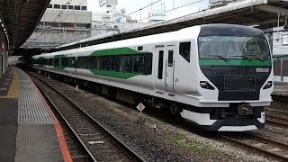 E257系5000番台OM-92編成臨時特急新宿さざなみ号送り込み回送ミュージックホーンを鳴らして大宮駅発車